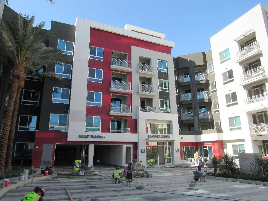 Modern apartment building under construction