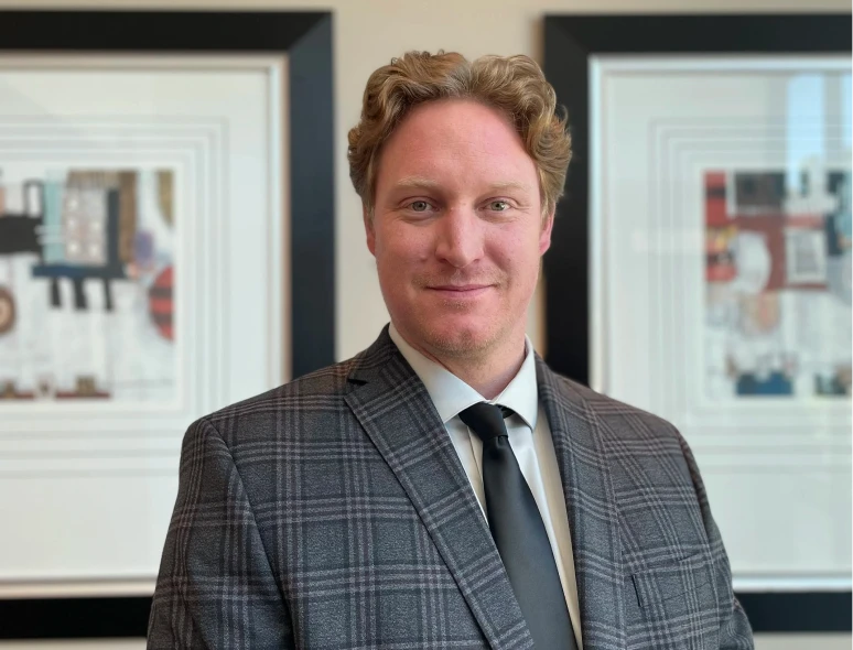 Professional man smiling in office setting